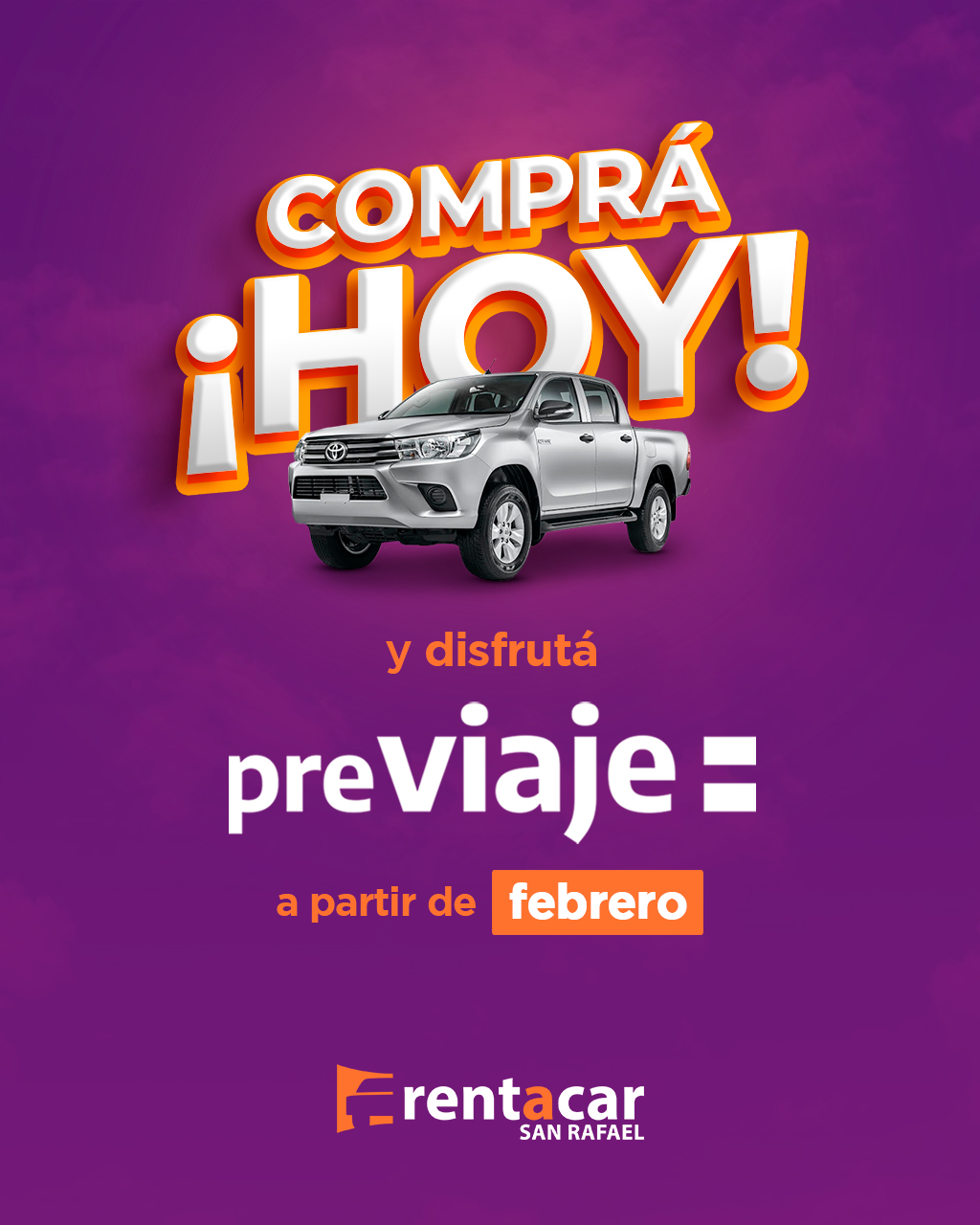 San Rafael Renta Car PreViaje 50 de reintegro Alquiler de Auto